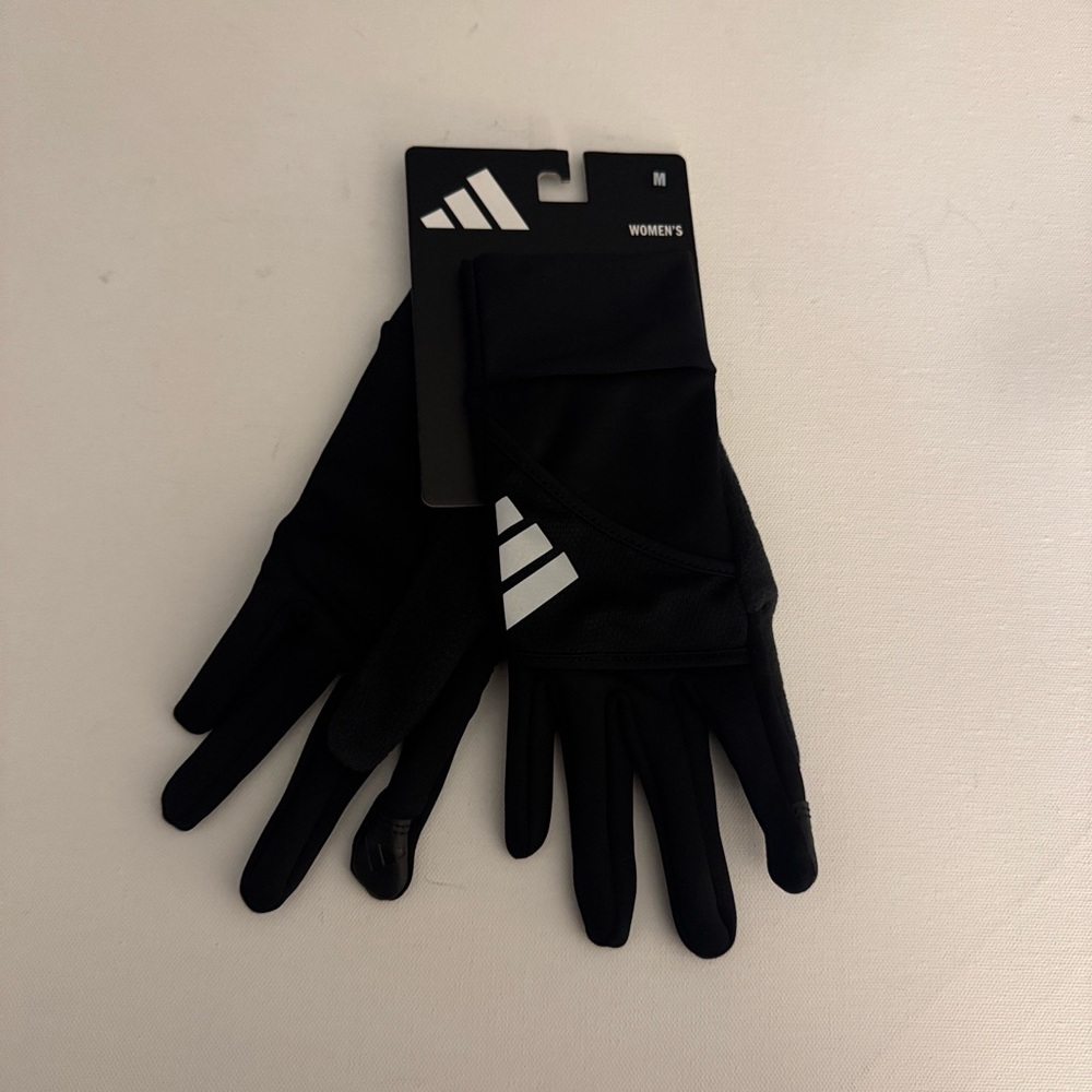 Adidas Running Gloves Womens Medium Black